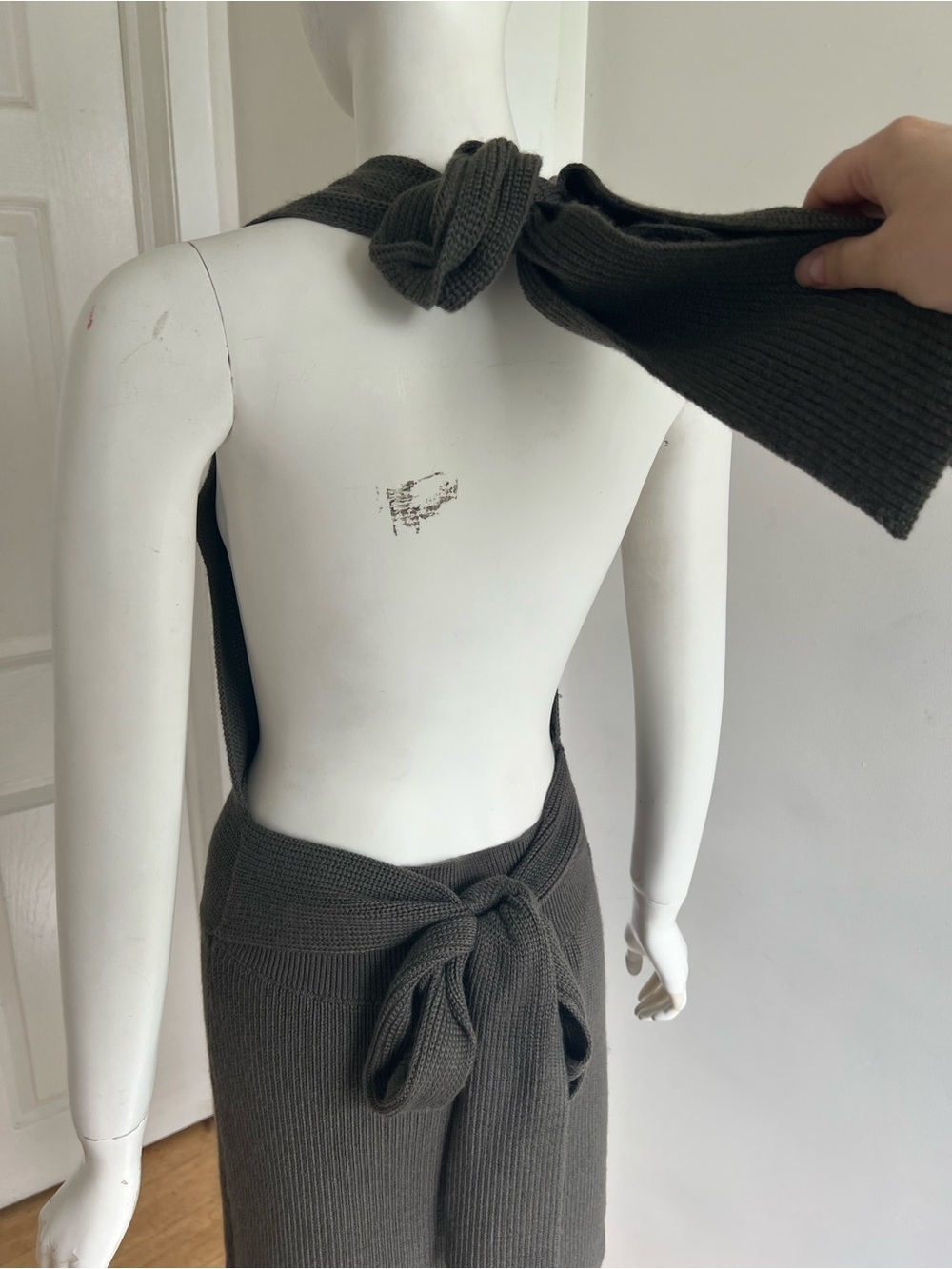 NEW Free People Beach Orchid Knit Mini Dress Gray Backless Halter Size Small - Picture 10 of 13